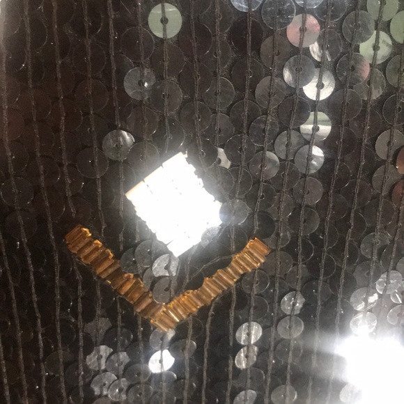 “SEQUINNED TOP” Vintage Stunning Black with White Beading Detail. - Picture 8 of 16